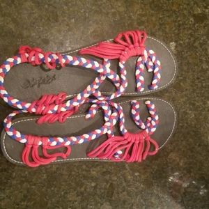 Everelax red white and blue sandals